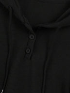 Conjunto Canelado Com Capuz E Calça Reta Minimalista