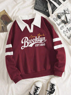 Moletom Brooklyn New York Com Gola Polo E Listras College