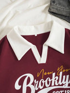 Moletom Brooklyn New York Com Gola Polo E Listras College
