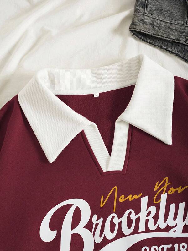 Moletom Brooklyn New York Com Gola Polo E Listras College