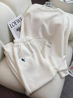 Conjunto Bordado Minimalista Com Moletom E Calça Jogger