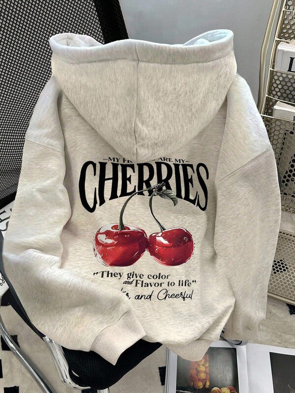 Moletom Oversized Cherries Graphic Streetwear
