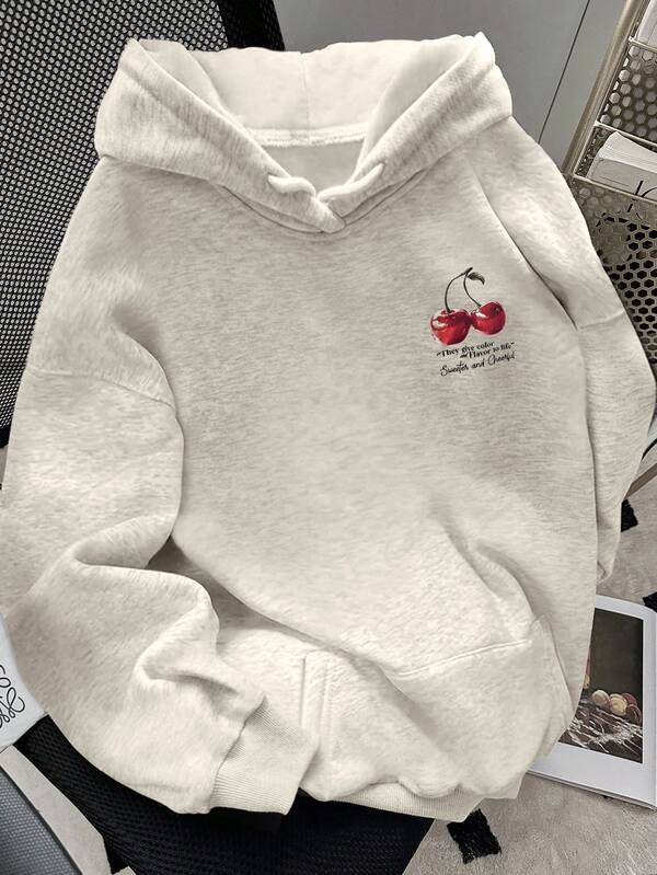 Moletom Oversized Cherries Graphic Streetwear