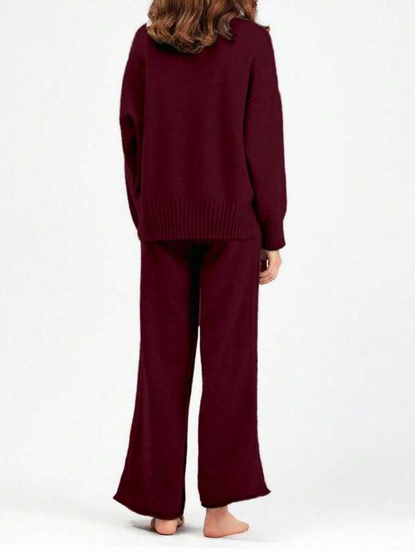 Conjunto Tricô Oversized Com Calça Pantalona