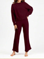 Conjunto Tricô Oversized Com Calça Pantalona