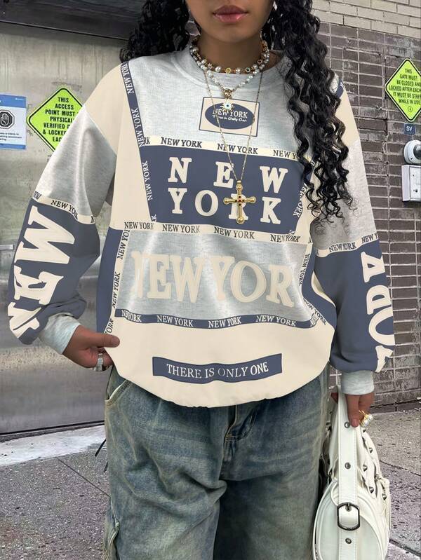 Moletom Oversized New York College Streetwear