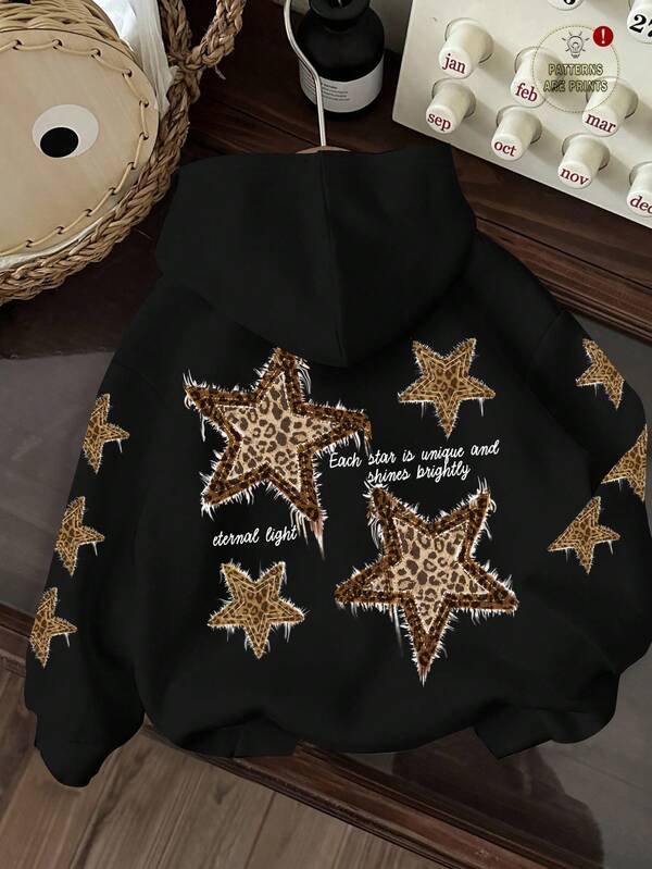 Moletom Oversized Star Leopard Streetwear