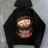Moletom Oversized Lips Graphic Streetwear