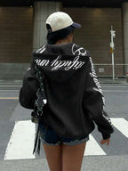 Moletom Com Zíper Script Hoodie Streetwear