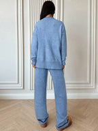 Conjunto Tricot Relaxed Fit Com Detalhes Minimalistas