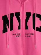 Moletom NYC Com Zíper E Estampa Varsity