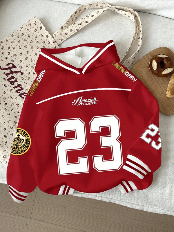 Moletom Varsity 23 Com Capuz E Estampa College