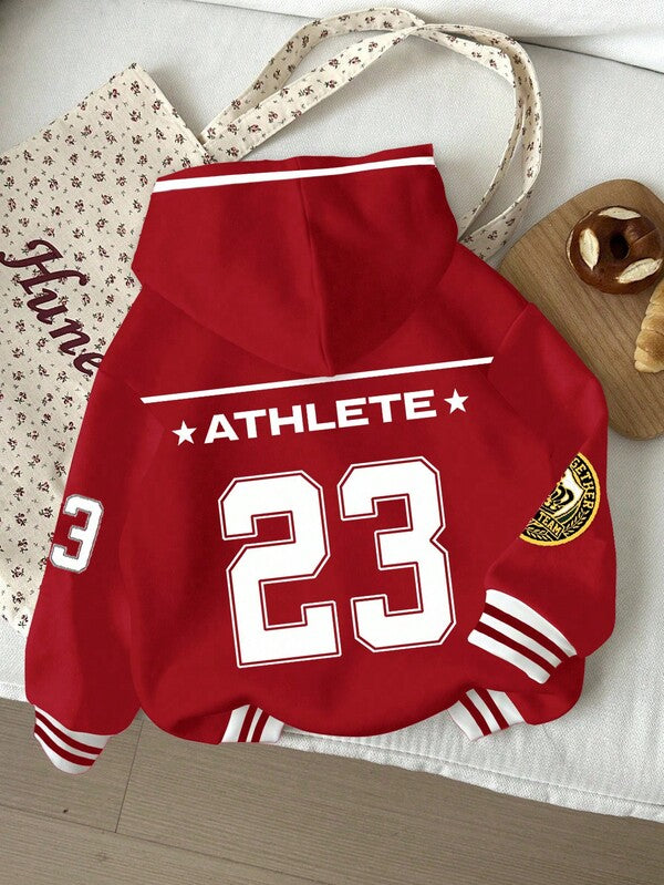 Moletom Varsity 23 Com Capuz E Estampa College