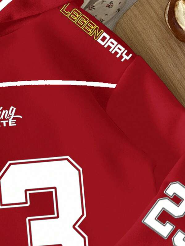 Moletom Varsity 23 Com Capuz E Estampa College