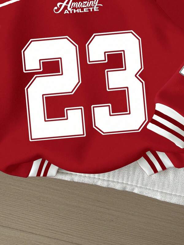 Moletom Varsity 23 Com Capuz E Estampa College