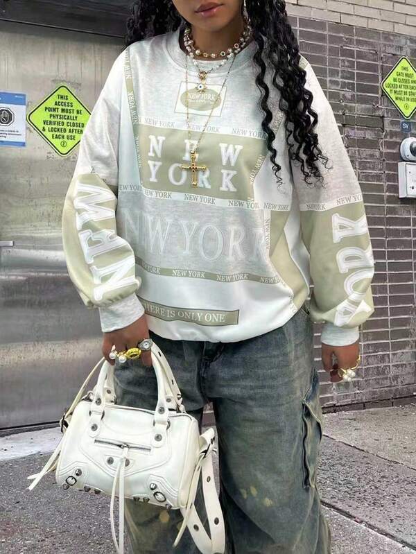 Moletom Oversized New York College Streetwear