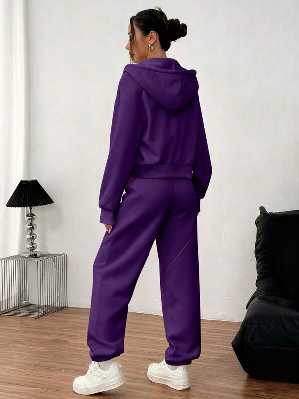 Conjunto Moletom Com Zíper E Calça Jogger Oversized
