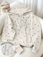 Moletom NYC Estampa Estrelas Com Zíper Oversized