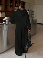 Conjunto Moletom Oversized Com Capuz Wide Leg Felpudo