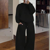 Conjunto Moletom Oversized Com Capuz Wide Leg Felpudo