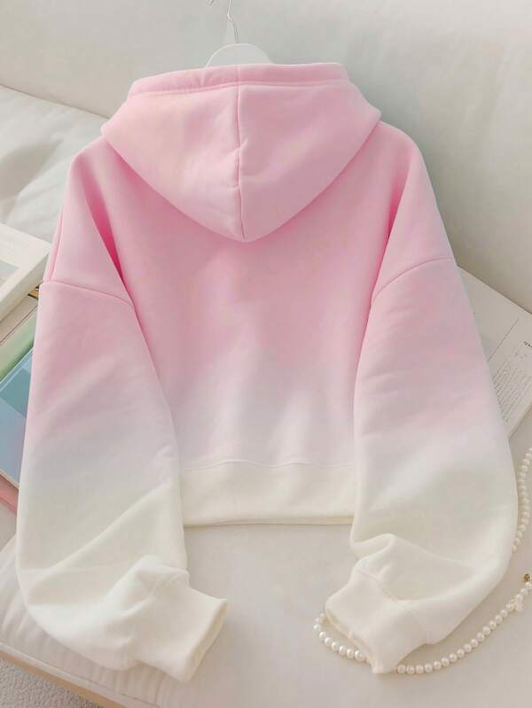 Moletom Degradê Com Capuz Estilo Delicado