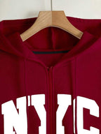 Moletom NYC Com Zíper E Estampa Varsity