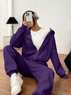 Conjunto Moletom Com Zíper E Calça Jogger Oversized