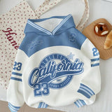 Moletom California College Com Capuz Estilo Varsity