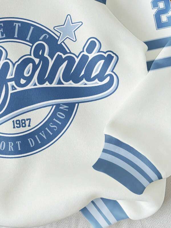 Moletom California College Com Capuz Estilo Varsity