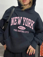 Moletom New York Brooklyn Com Capuz Peluciado