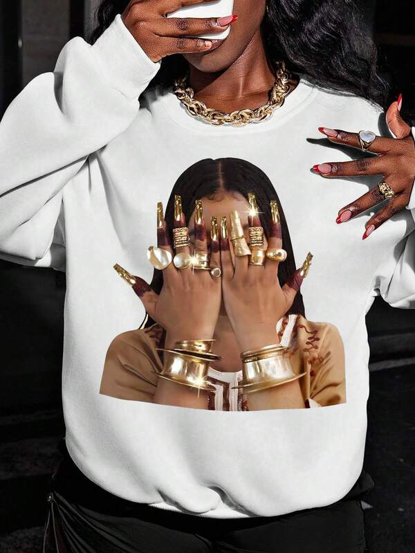 Moletom Oversized Estampa Fashion Streetwear