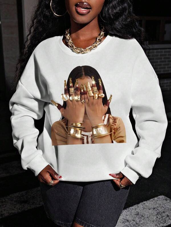 Moletom Oversized Estampa Fashion Streetwear