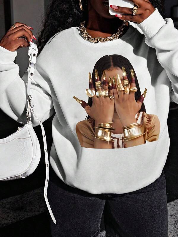 Moletom Oversized Estampa Fashion Streetwear