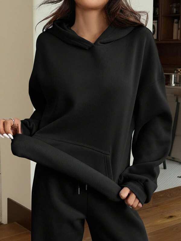 Conjunto Moletom Cropped Oversized Wide Leg Casual