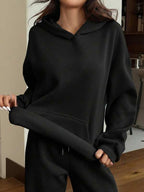 Conjunto Moletom Cropped Oversized Wide Leg Casual