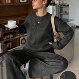 Conjunto Moletom Estonado Oversized Wide Leg Casual