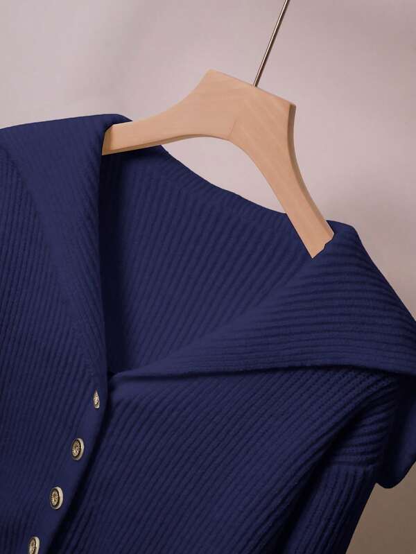 Conjunto Tricô Canelado Com Cardigan E Calça Wide Leg