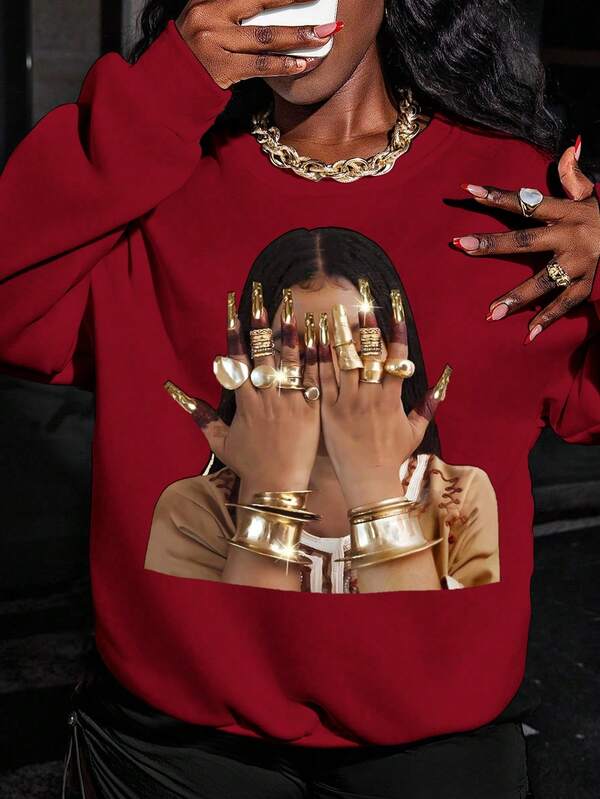 Moletom Oversized Estampa Fashion Streetwear