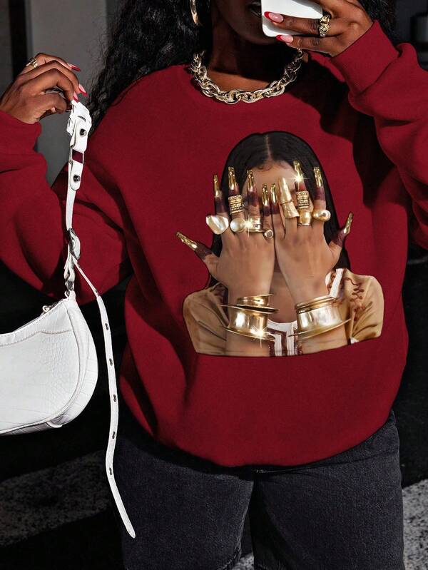 Moletom Oversized Estampa Fashion Streetwear
