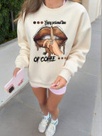 Moletom Oversized Coffee Graphic Streetwear