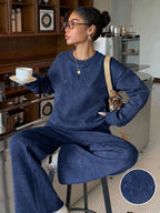 Conjunto Moletom Estonado Oversized Wide Leg Casual