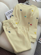 Conjunto Bordado Minimalista Com Moletom E Calça Jogger