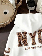 Moletom NYC Animal Print Com Capuz Oversized