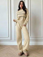 Conjunto Tricot Relaxed Fit Com Detalhes Minimalistas
