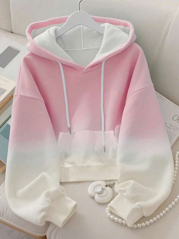 Moletom Degradê Com Capuz Estilo Delicado