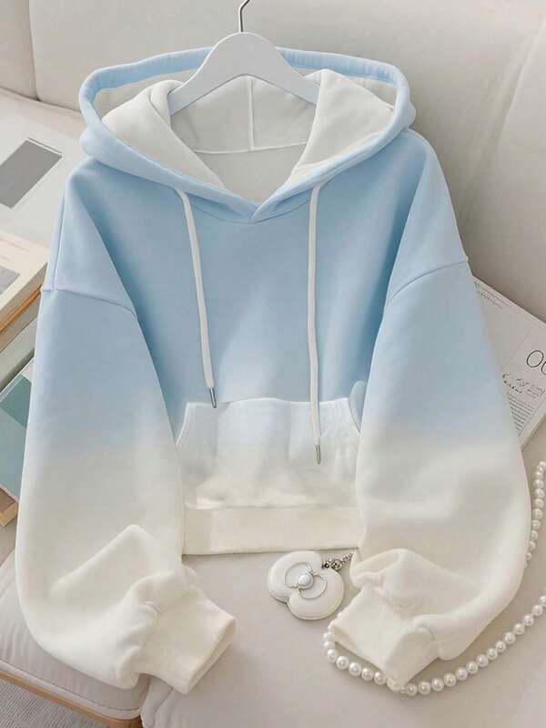 Moletom Degradê Com Capuz Estilo Delicado