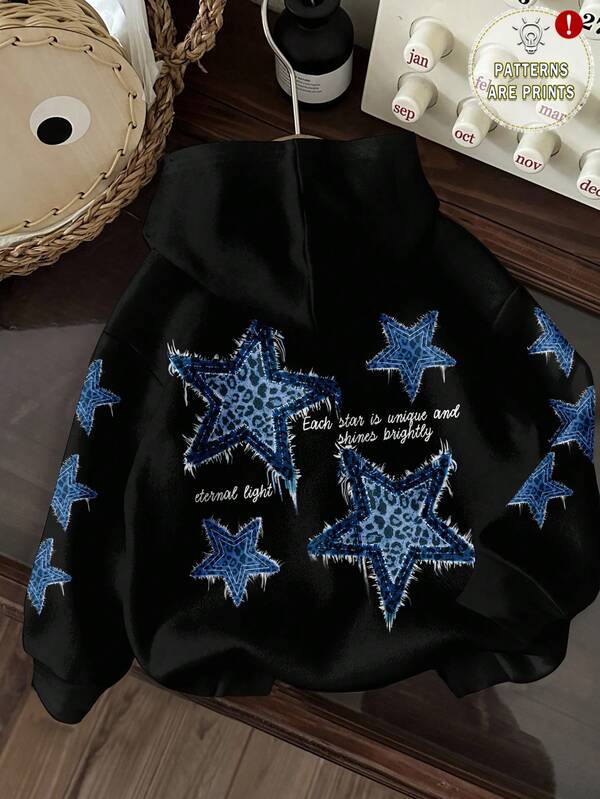 Moletom Oversized Star Leopard Streetwear