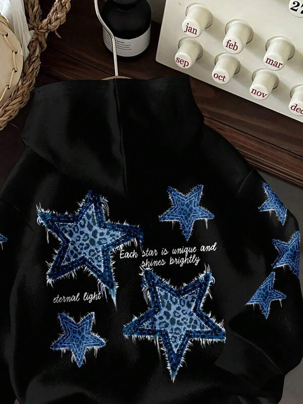 Moletom Oversized Star Leopard Streetwear