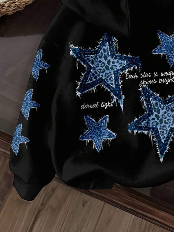 Moletom Oversized Star Leopard Streetwear