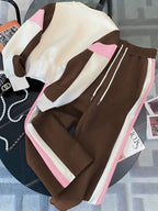 Conjunto Moletom Color Block Com Calça Jogger E Listras Laterais